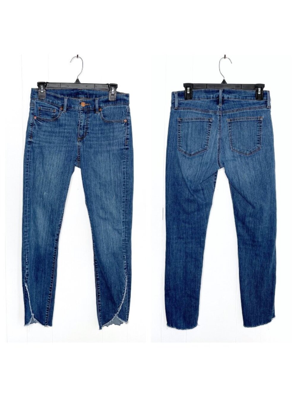 LOFT Modern Skinny Jeans Crisscross Ankle Detail Size 4
